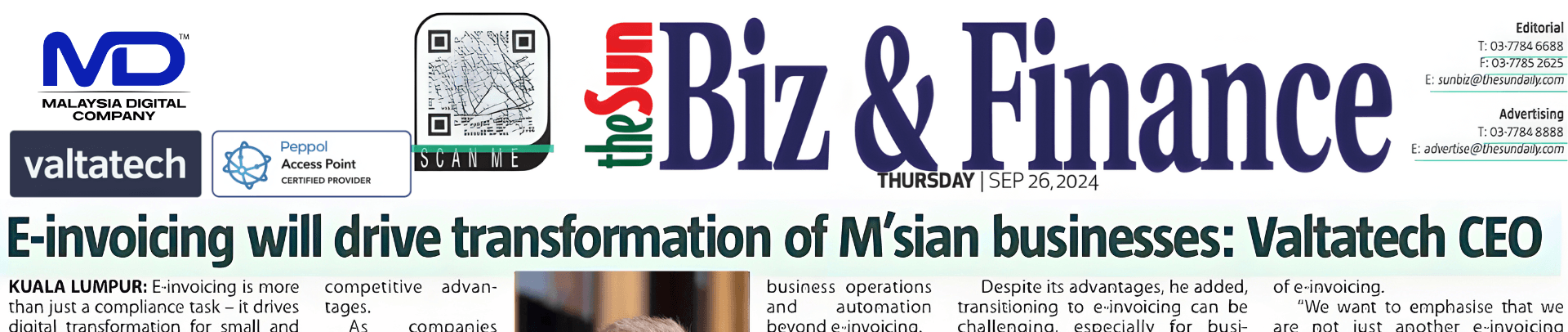 E-Invoicing Will Drive Transformation of M’sian Businesses (Published articles on The Sun & Utusan Malaysia)